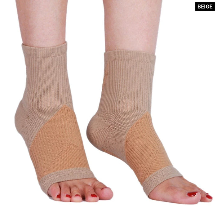 1 Pair Open Toe Ankle Compression Socks Support Injury Recovery Joint Pain