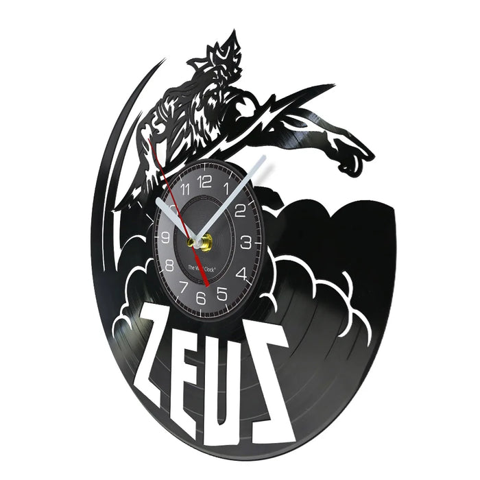 Zeus Wall Clock Ancient Greek Mythology Vinyl Record