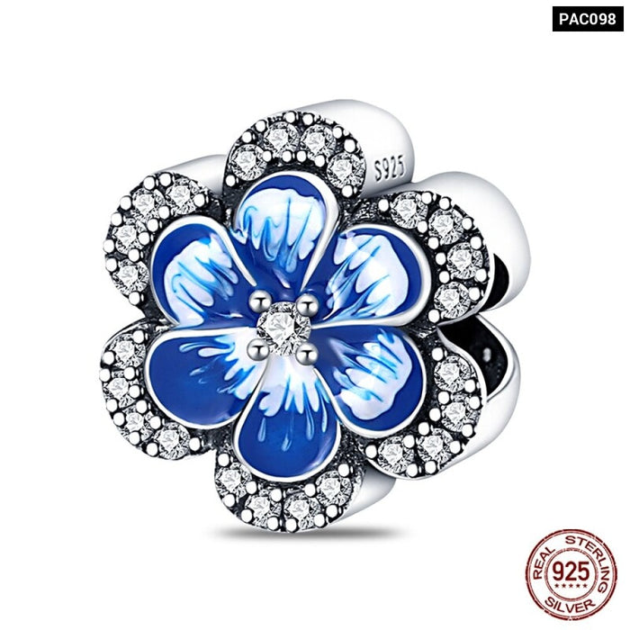 Fit Pandora 925 Original Bracelet 925 Sterling Silver Flower Bird Series Charms Beads For Women DIY Jewelrys Making