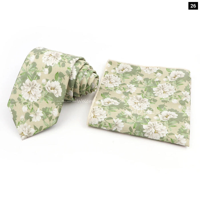 Floral Cotton Tie Set For Parties And Daily Wear