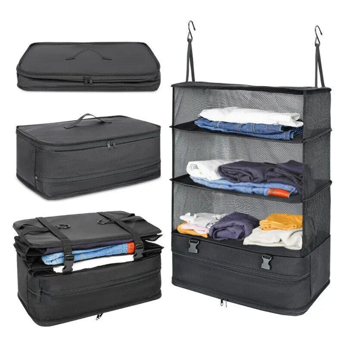 Travel Organizer Set Hanging Packing Cubes Shelves Laundry