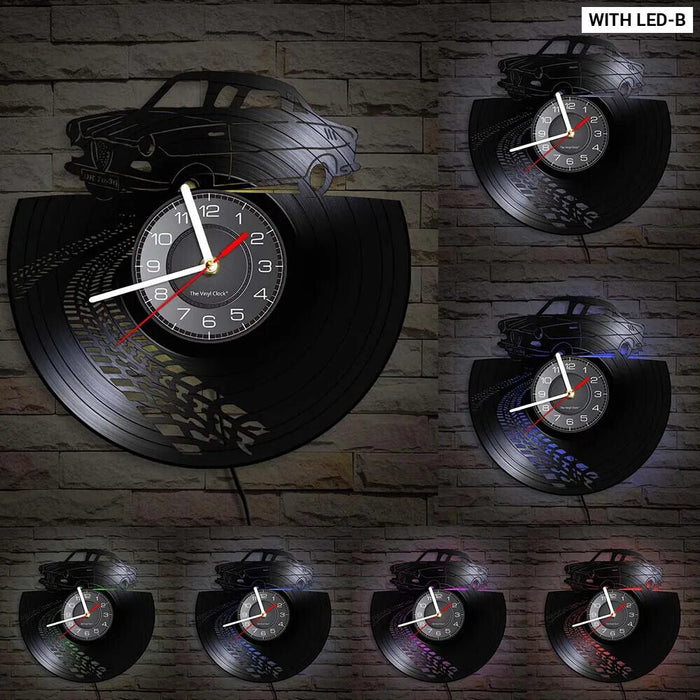 Supercar Drifting Vinyl Record Wall Clock