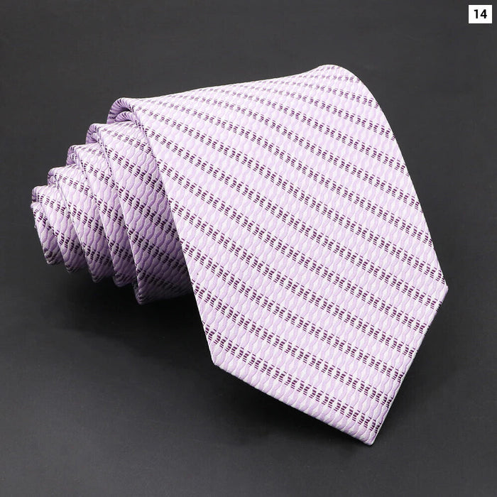 Purple Striped Necktie For Business Weddings And Daily Wear