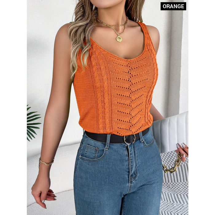 V Neck Knitted Tank Top for Women