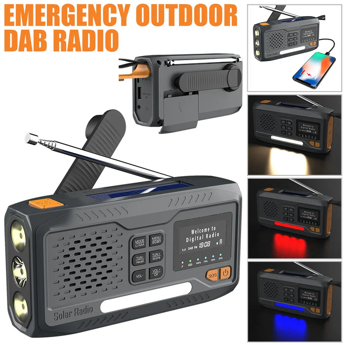 Portable Solar Dab Radio With Bluetooth And Power Bank