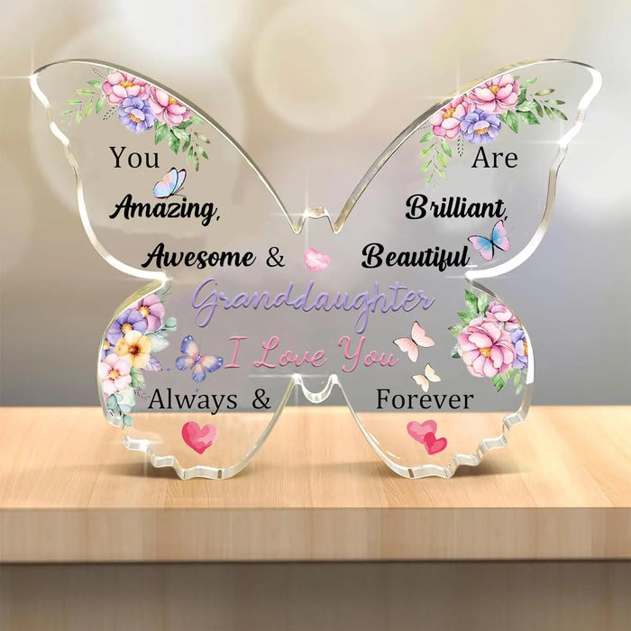 Acrylic Butterfly Plaque Perfect Gift For Granddaughter's Birthday Or Christmas