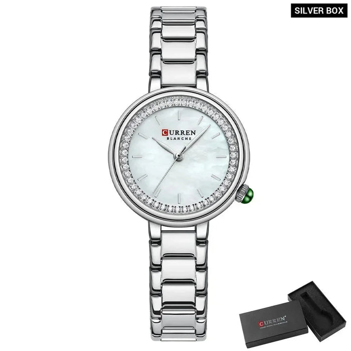 Stainless Steel Women’s Quartz Wristwatch With Starry Sky