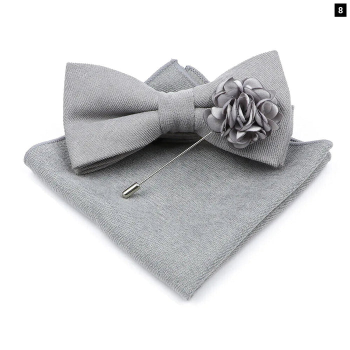 Super Soft Suede Bowtie Set For Weddings