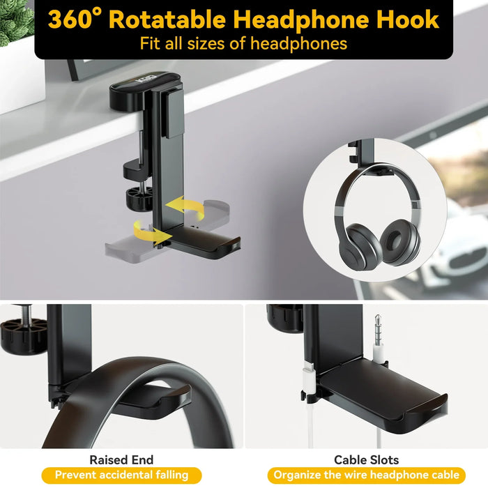 4 In 1 Desk Headphone Hanger Cup Holder Pen Storage