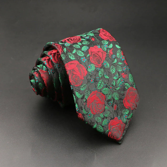 Floral Rose Tie For Men For Parties Business And Daily Wear