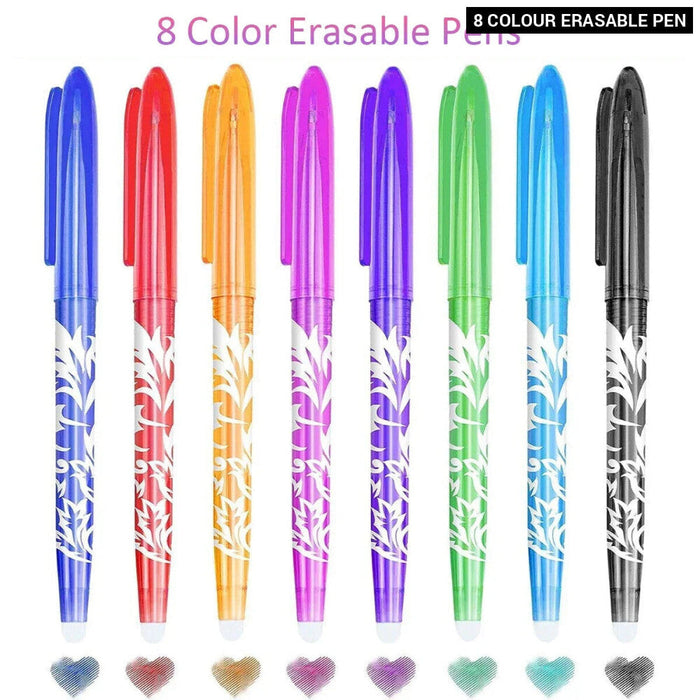 8/12 Pieces Multi Colour Erasable Gel Pens 0.5Mm Kawaii Writing Set