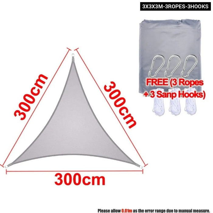 3x3x3m Triangle Gray 300d Awnings Outdoor Waterproof Shade