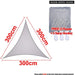 3x3x3m Triangle Gray 300d Awnings Outdoor Waterproof Shade