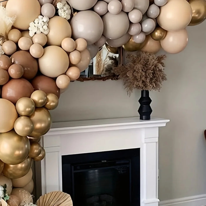 113Pcs Brown Coffee Theme Birthday Balloon Garland Arch Set Suitable For Wedding Anniversary Birthday Party Room Decoration