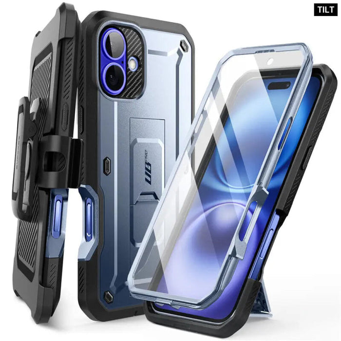 For Iphone 16 6.1" Ub Pro Full-Body Heavy Duty Rugged Phone Case With Built-In Screen Protector