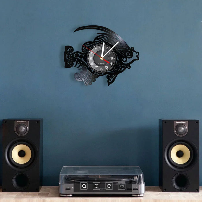 Fish Vinyl Record Wall Clock