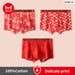 3 Piece Mens Red Print Boxers