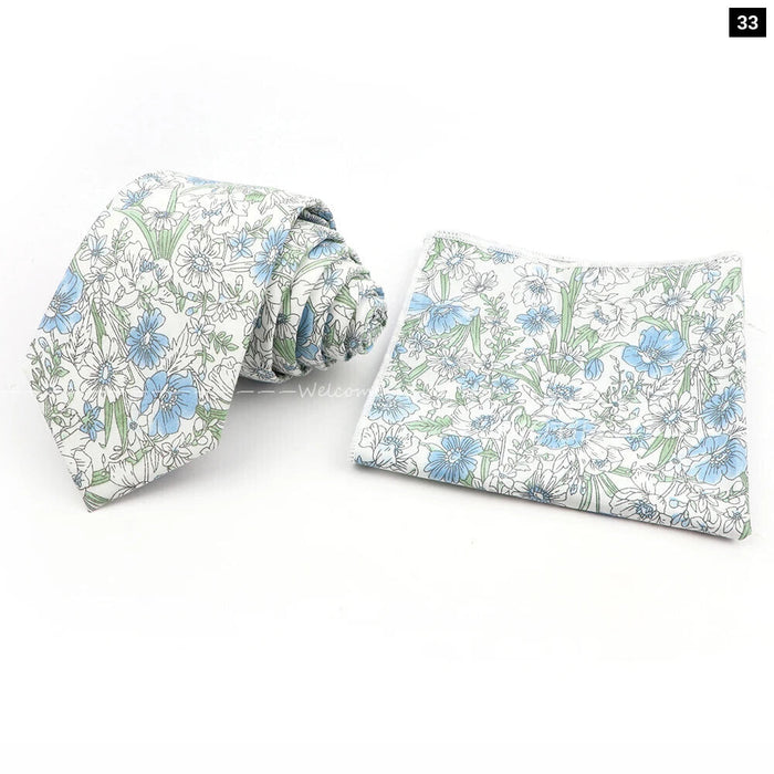 Floral Cotton Tie Set For Parties And Daily Wear