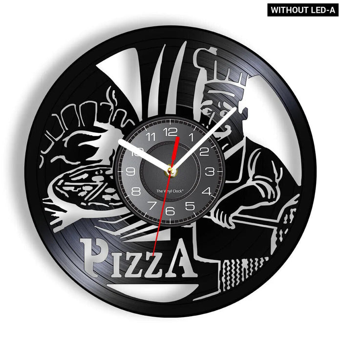 Modern Pizza Kitchen Wall Clock