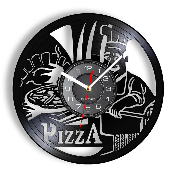 Modern Pizza Kitchen Wall Clock