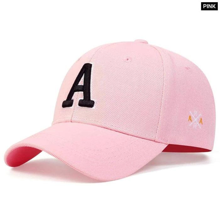 Adjustable Letter A Embroidered Baseball Cap / Hat For Spring / Autumn Outdoor Wear