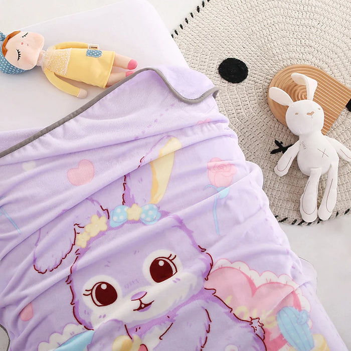 Soft Purple Rabbit Throw Blanket