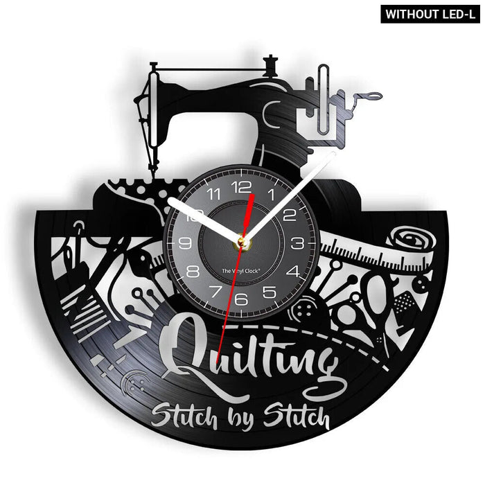 Quilting Wall Clock Sewing Machine Vinyl Record