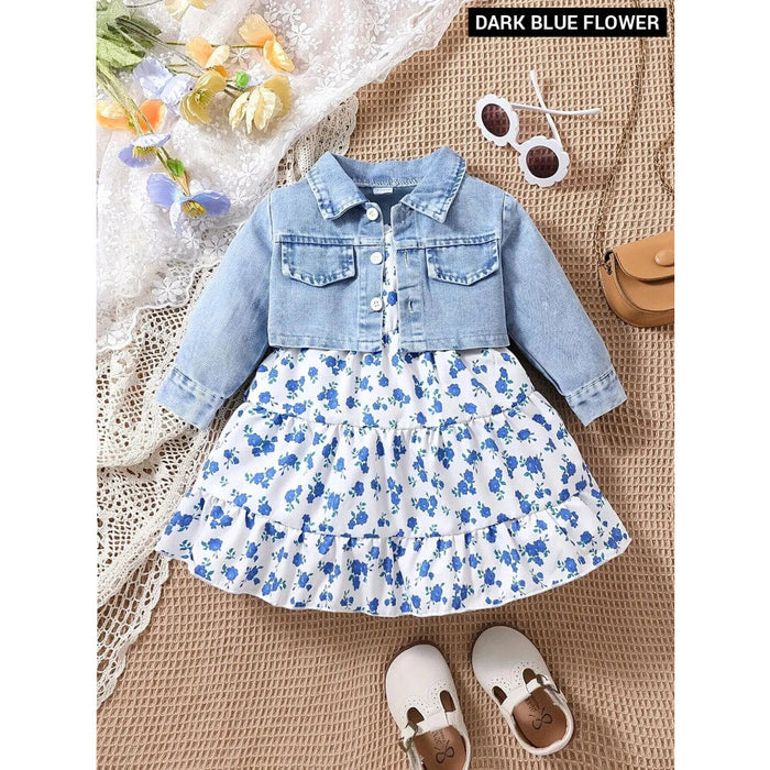 Baby Denim Coat Slip Skirt Set