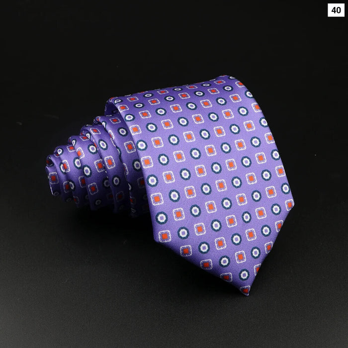 51 Styles Mens Silk Ties Jacquard Striped Plaid Floral 8cm