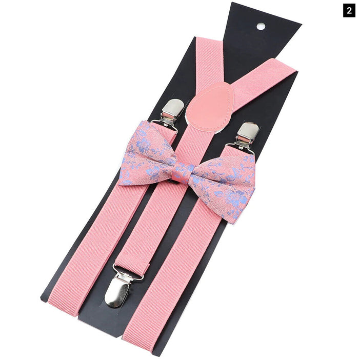 Colourful Suspenders And Bow Tie Set