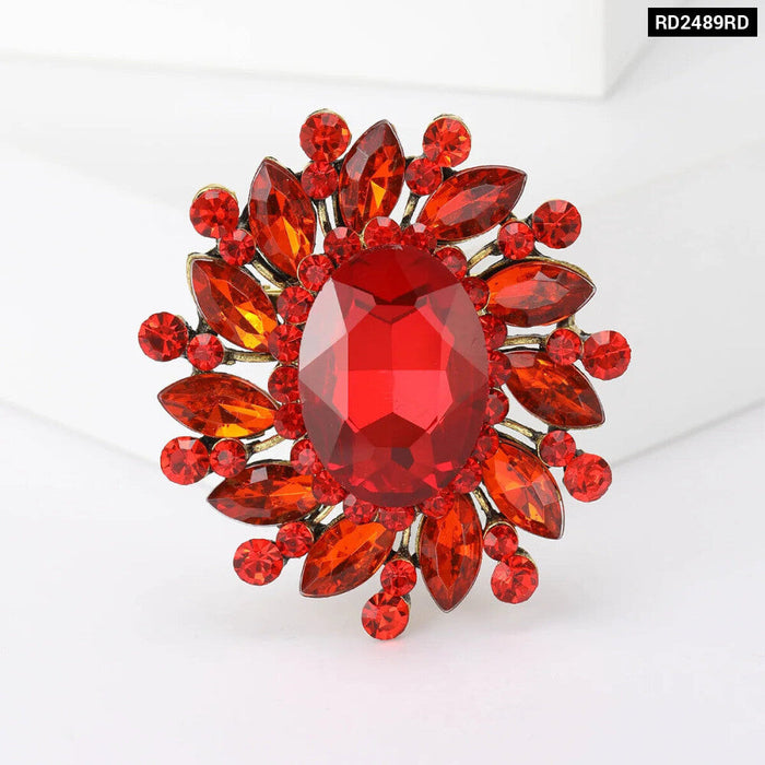 Luxury Women Brooch 10 Colour Crystal Pin For Party Clothing