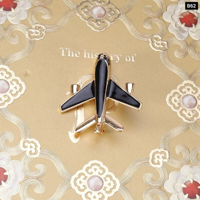 Airplane Lapel Pin Metal Aircraft Badge For Clothing And Accessories