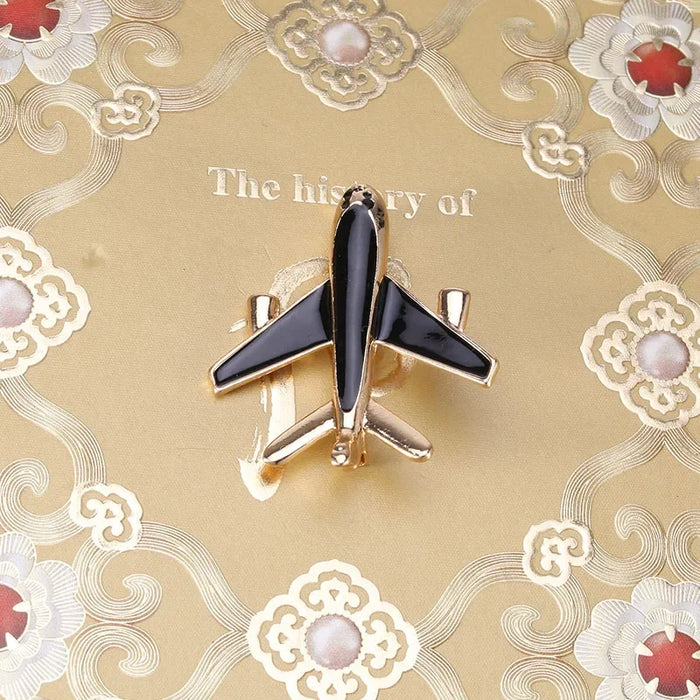 Airplane Lapel Pin Metal Aircraft Badge For Clothing And Accessories