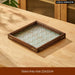 Rectangular Glass Wooden Tray For Living Room Snacks And Tea