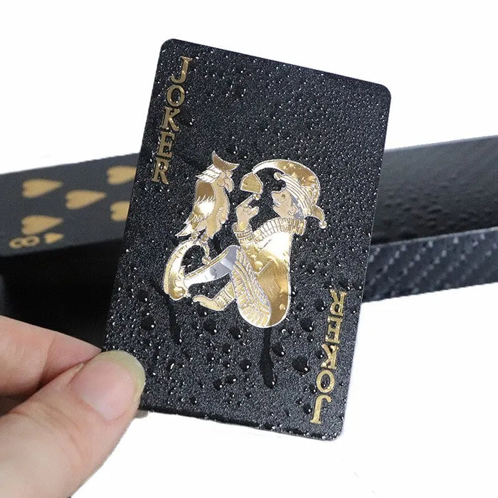 Black Gold Playing Cards Waterproof Poker Suit For Magic Board Games And Gifts