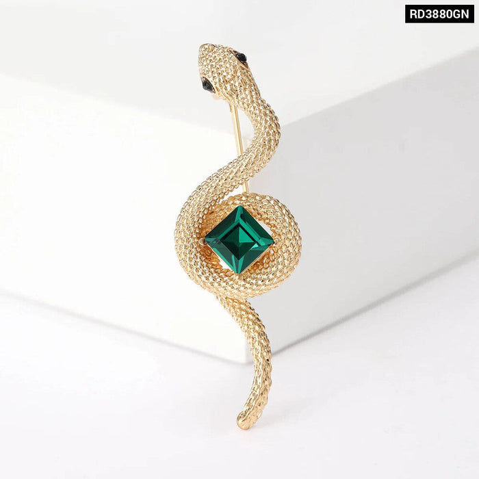 Charming Snake Brooch Pin Womens Enamel Jewelry