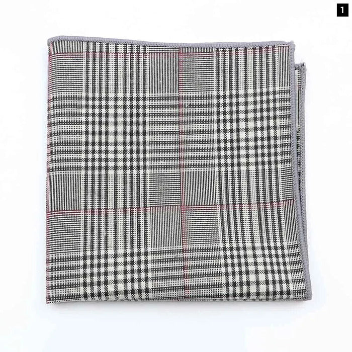 Vintage Grey Black Plaid Hankerchief Cotton Scarf