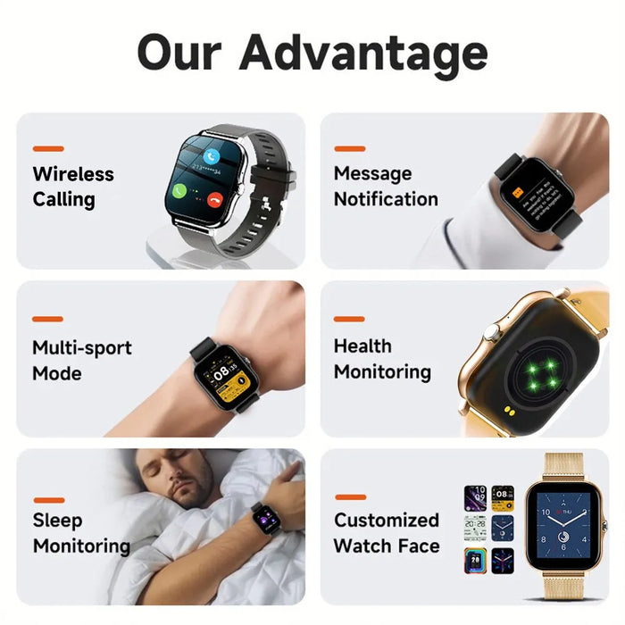 1.44 Colour Touch Smartwatch Bluetooth Custom Dial Fashion Mens Womens