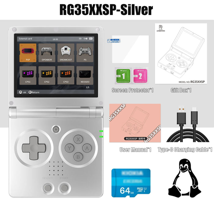 3.5 Flip Handheld Game Console 64g Linux System