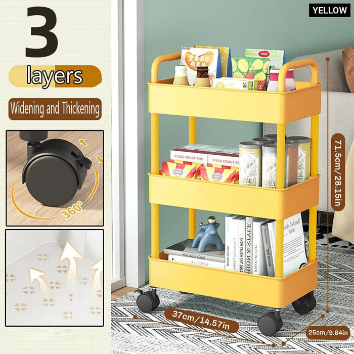 Multi Level Mobile Storage Rack With Wheels