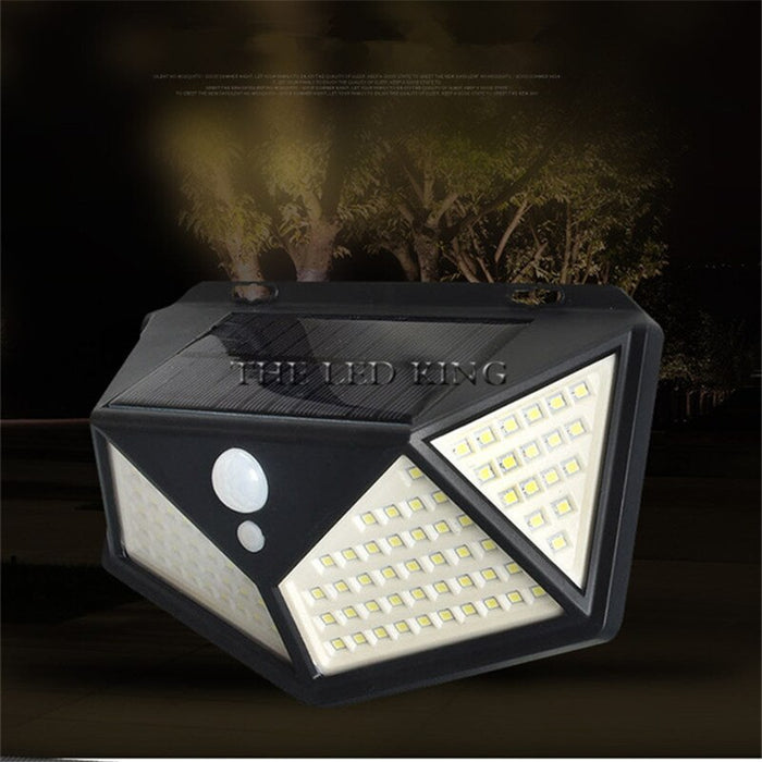 Led Solar Wall Lamp Four Side Light Solar Induction Lamp Human Courtyard Wall Lamp Waterproof Stair Outdoor Lamp