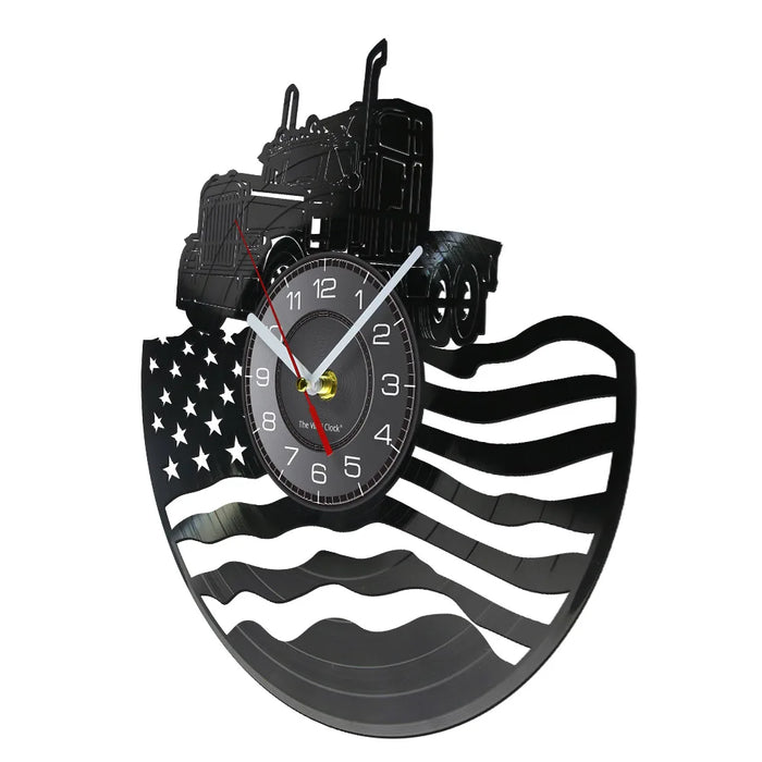 Usa Farmer Tractor Trailer Wall Clock