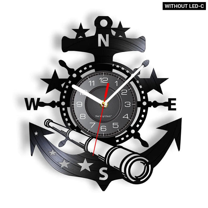 Captains Wheel Vinyl Record Wall Clock