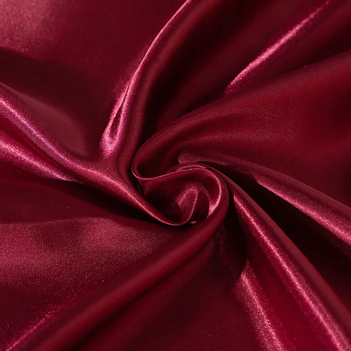 2 Piece Silky Wine Red Rayon Satin Pillow Cases Set