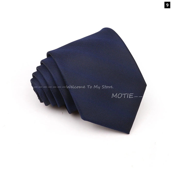 Blue Striped Polyester Tie For Business Weddings And Daily Wear