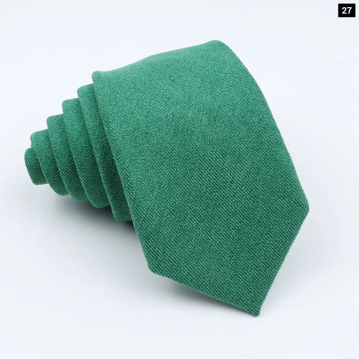 Colourful Cotton Corduroy Neck Tie 7Cm Skinny Wedding Party Tuxedo Accessory