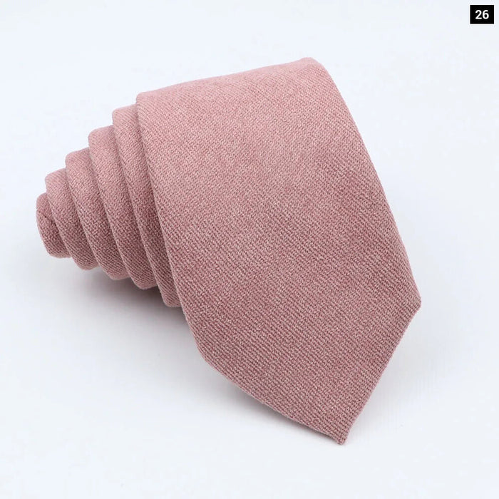 Colourful Cotton Corduroy Neck Tie 7Cm Skinny Wedding Party Tuxedo Accessory