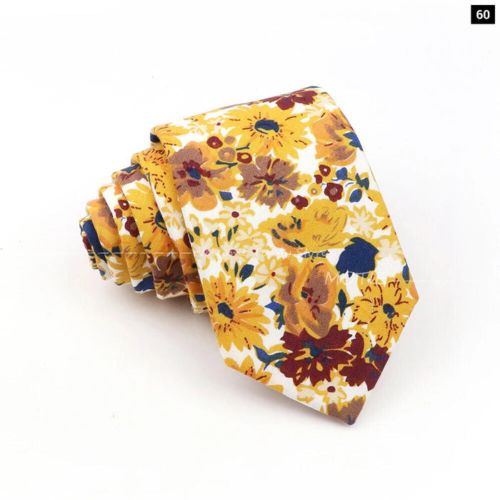 Blue Floral Cotton Ties For Weddings Business And Daily Wear