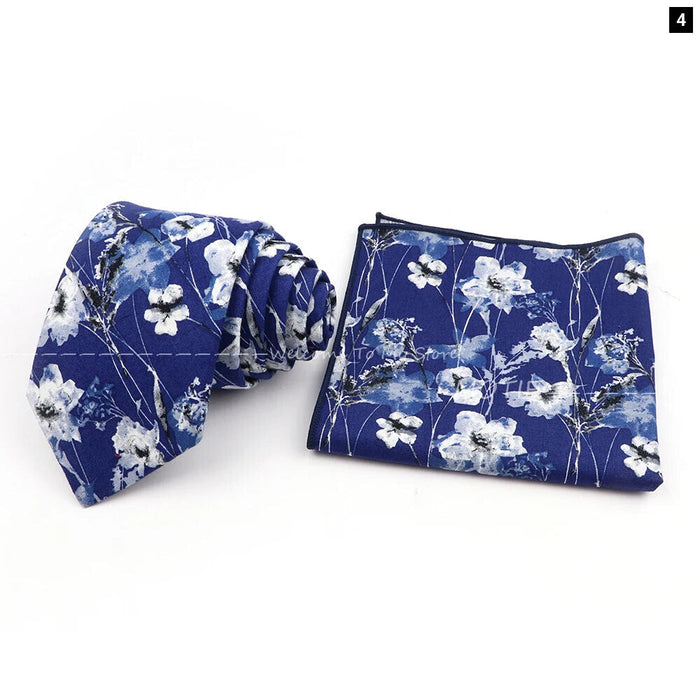 Floral Cotton Tie Set For Parties And Daily Wear