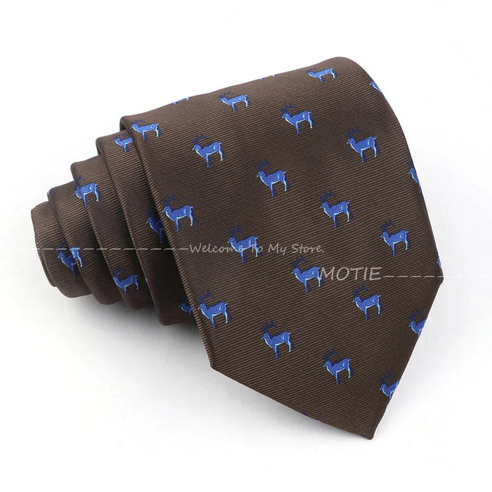 Horseback Riding Neckties Brown Polyester Ties For Men